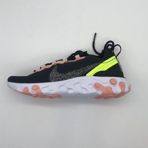 Nike Women's React Element 55 Premium Shoes Black - Picture 11 of 11